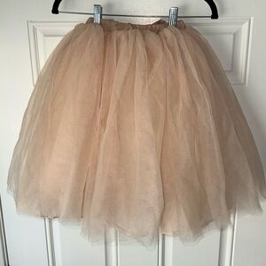 TUTU COUTURE SIZE 3T 3 tulle skirt‎ kids beige with bow